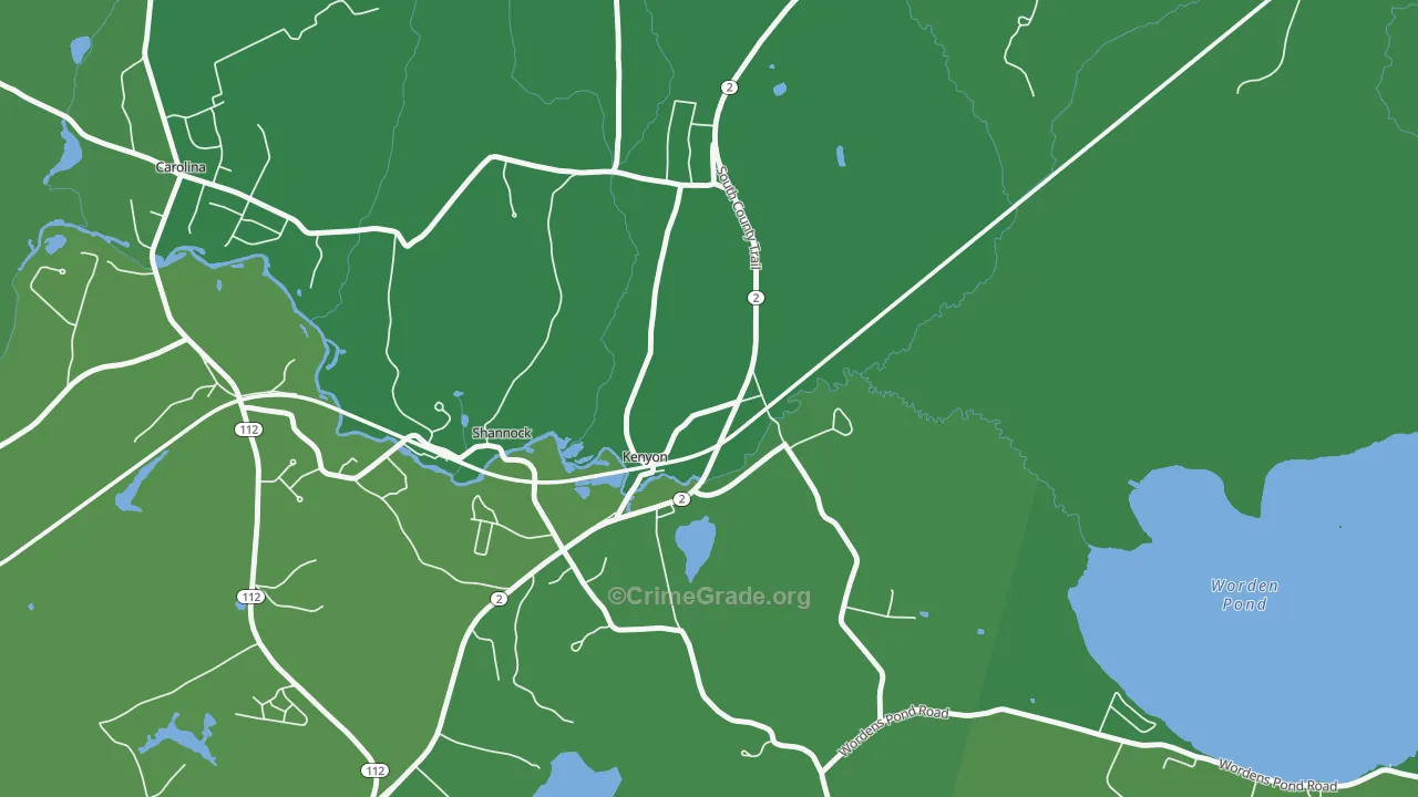 02836, RI Map of Vehicle Theft Rates