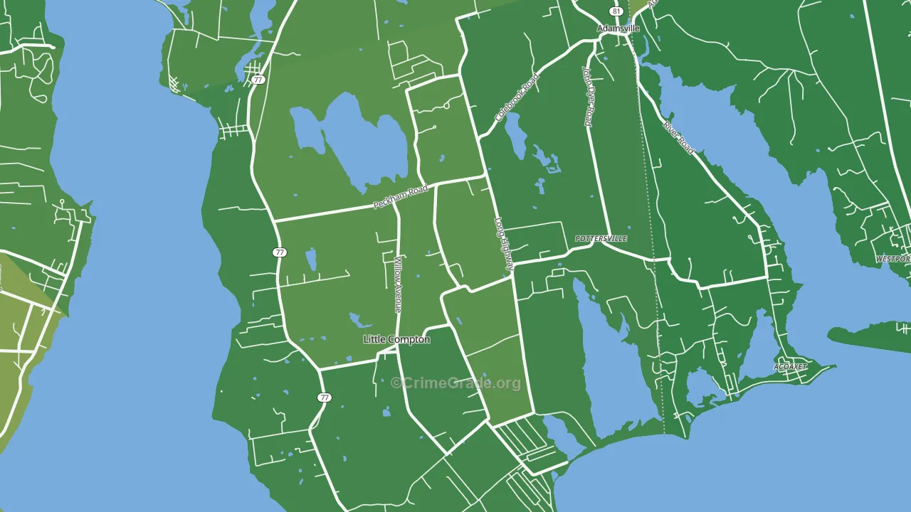 02837, RI Map of Vehicle Theft Rates