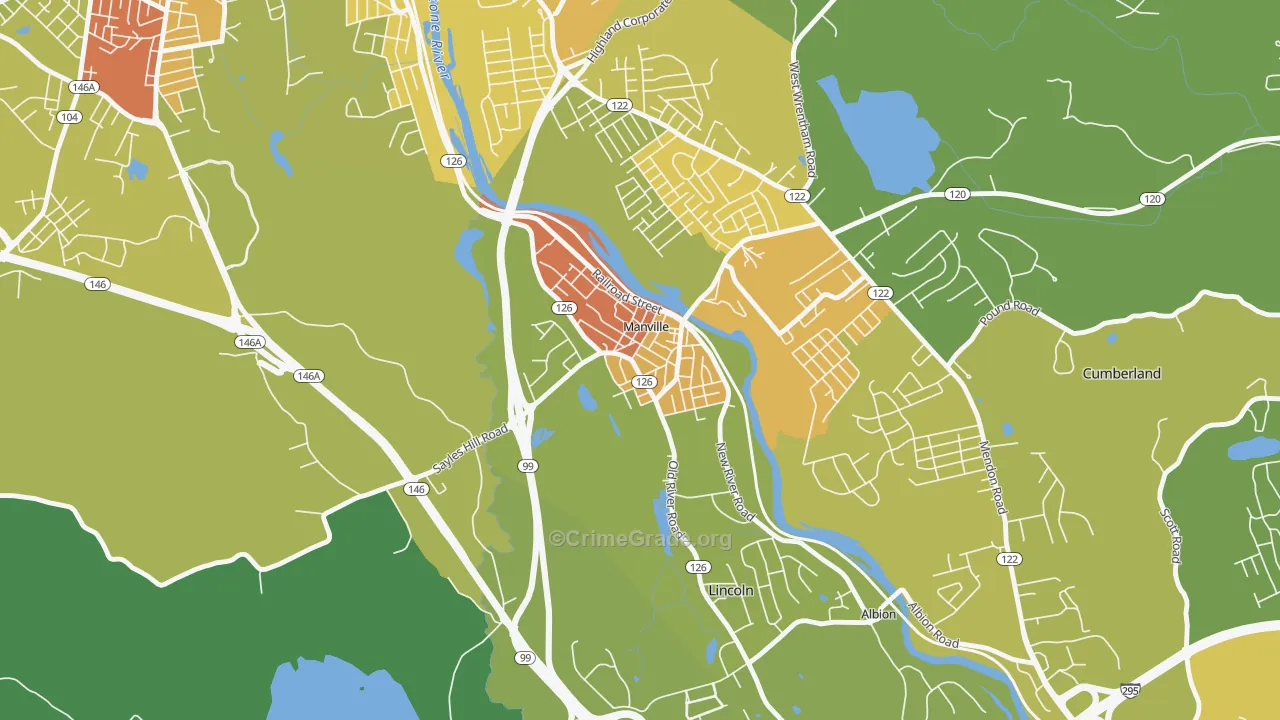 02838, RI Map of Vehicle Theft Rates