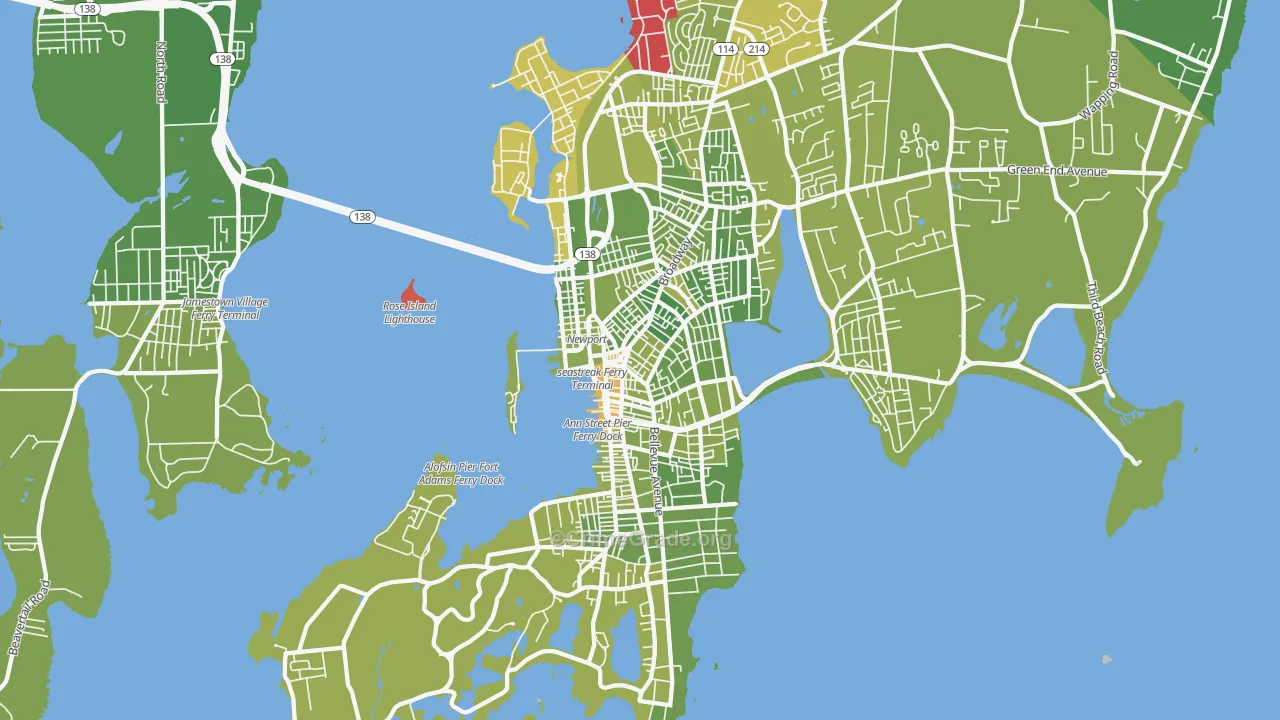 02840, RI Map of Vehicle Theft Rates