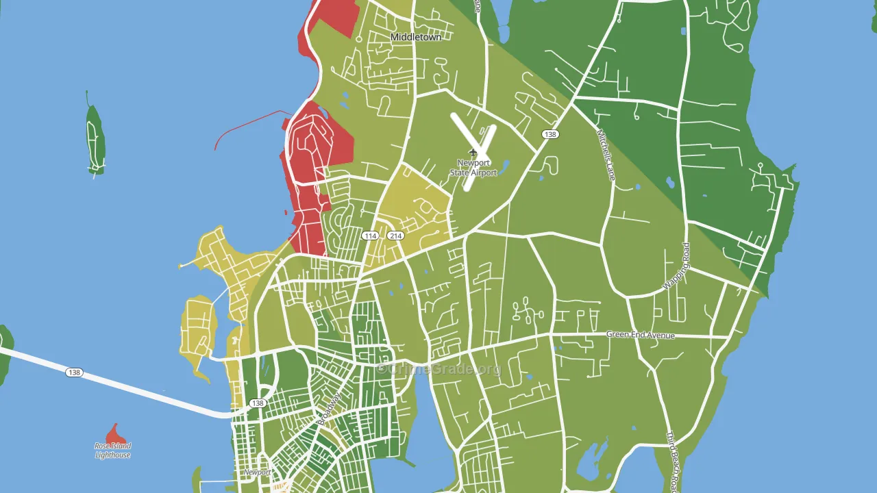 02842, RI Map of Vehicle Theft Rates