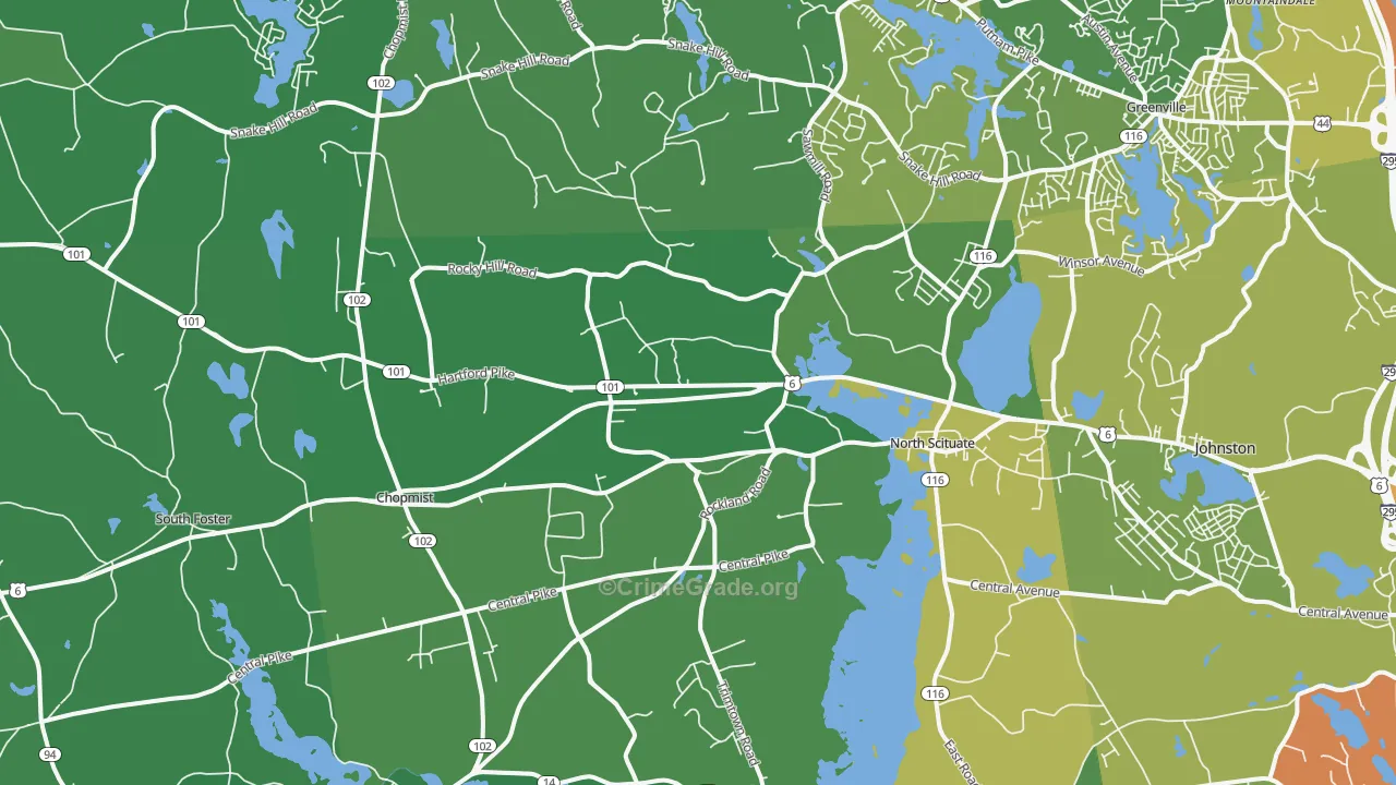 02857, RI Map of Vehicle Theft Rates