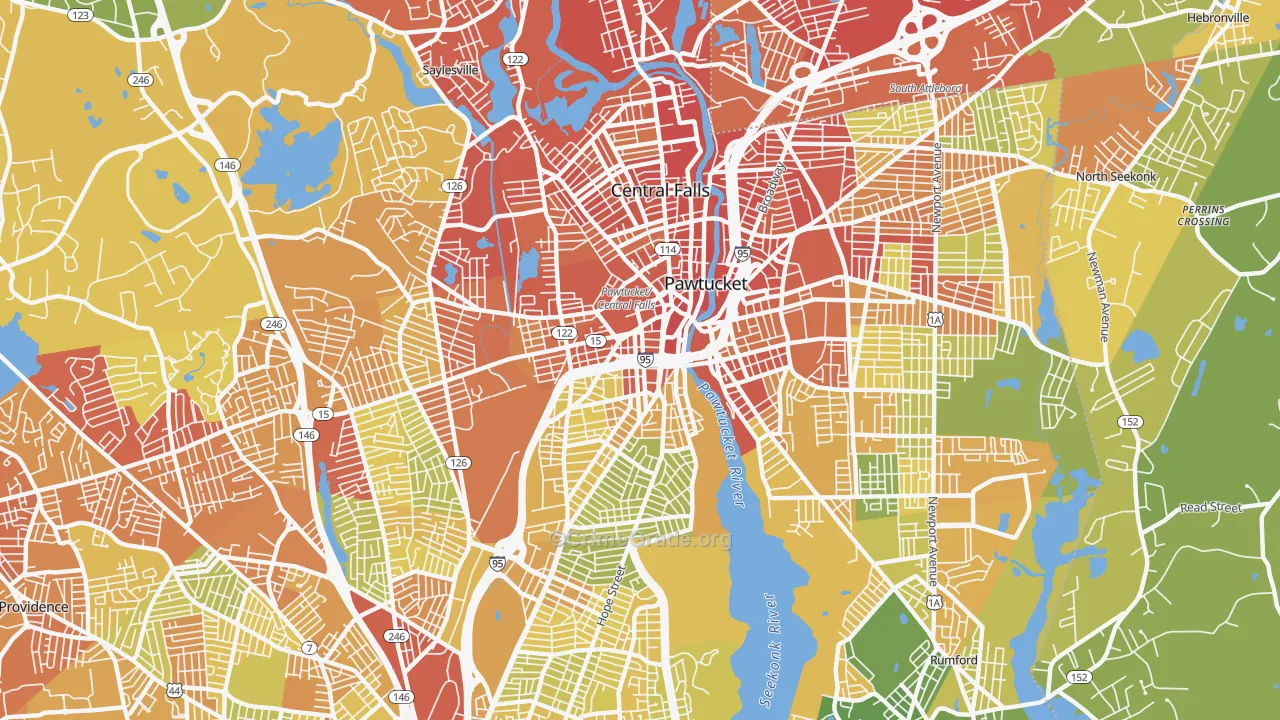 02860, RI Map of Vehicle Theft Rates