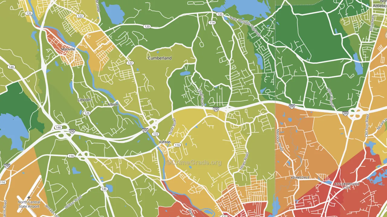 02864, RI Map of Vehicle Theft Rates
