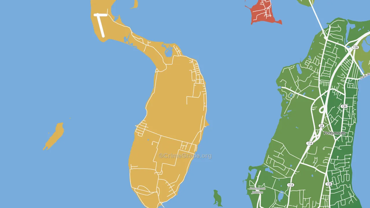 02872, RI Map of Vehicle Theft Rates