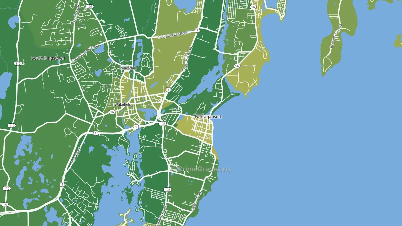 02882, RI Map of Vehicle Theft Rates