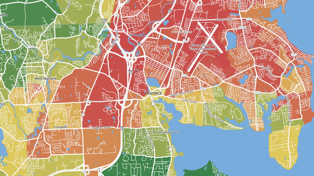 02886, RI Map of Vehicle Theft Rates