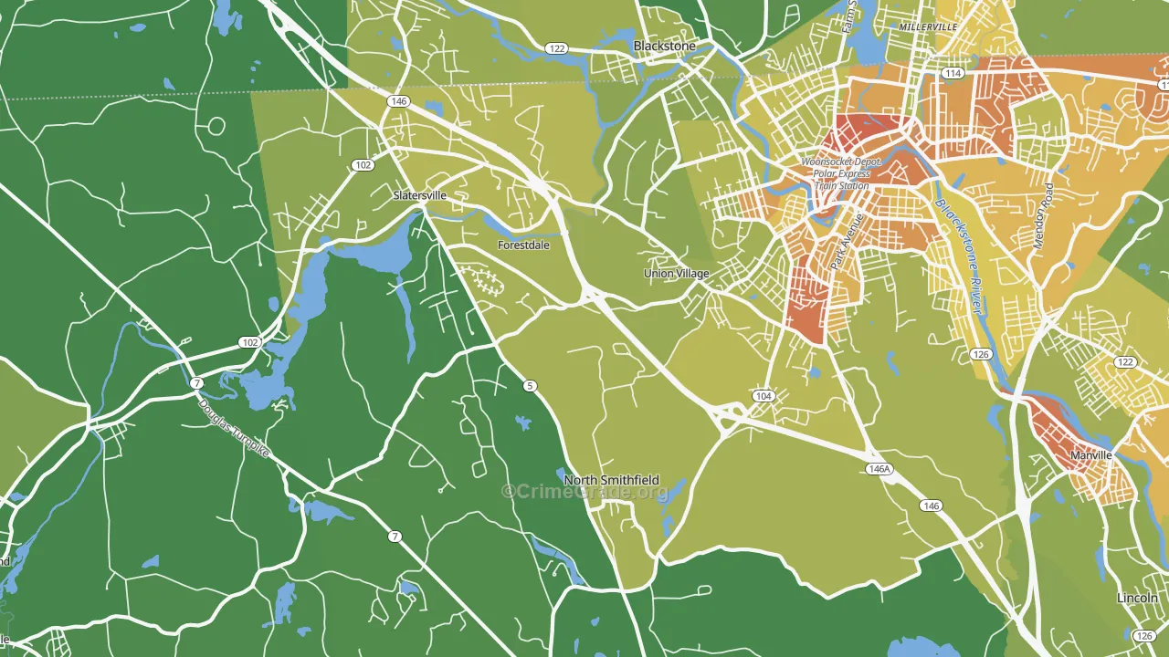 02896, RI Map of Vehicle Theft Rates