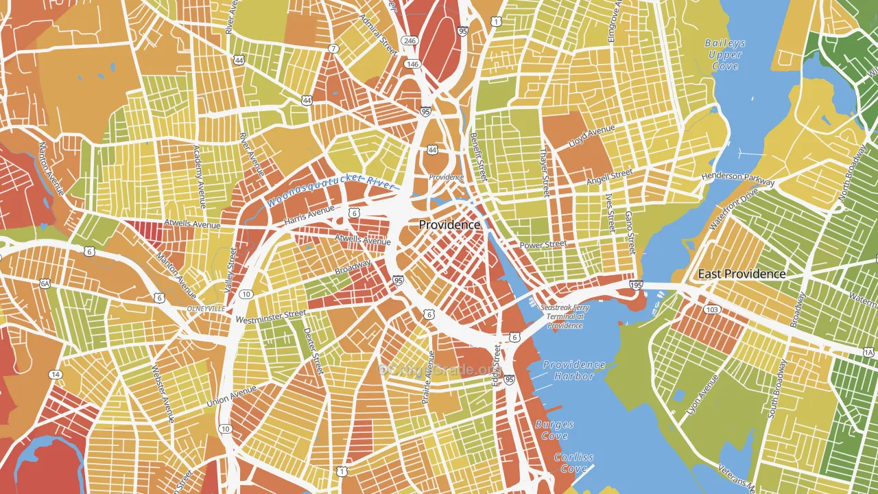02903, RI Map of Vehicle Theft Rates