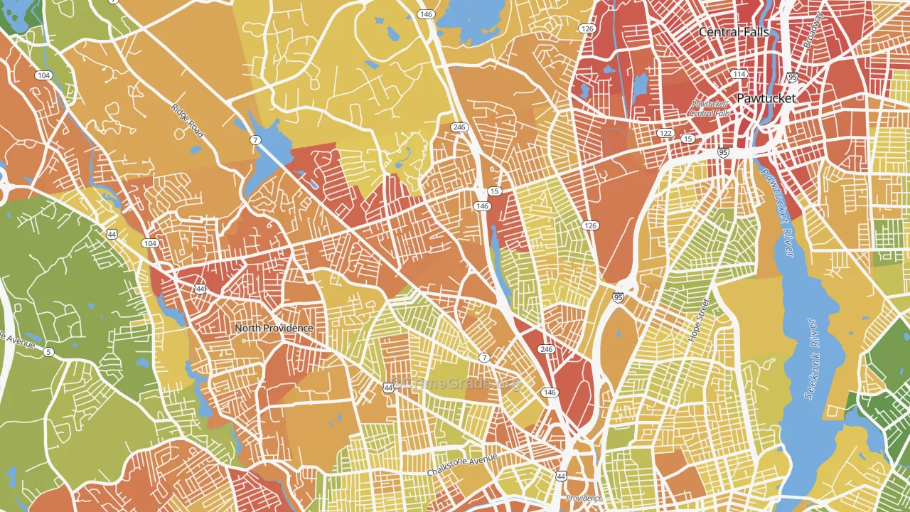 02904, RI Map of Vehicle Theft Rates