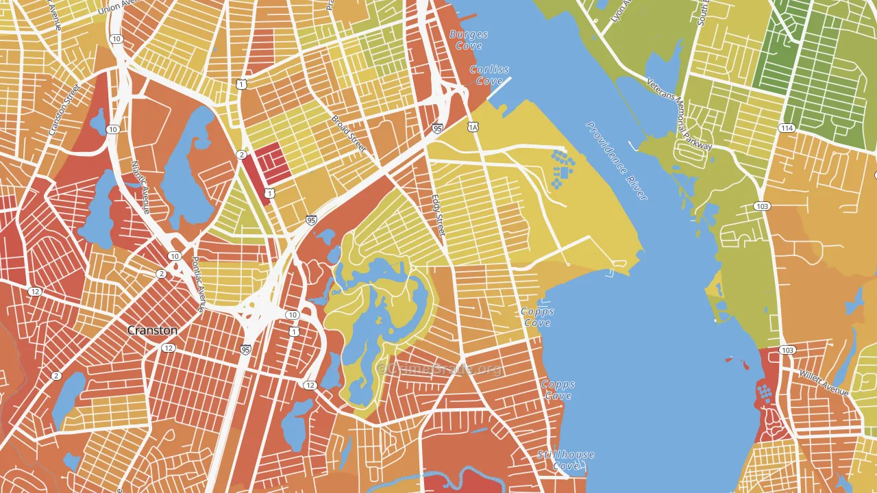02905, RI Map of Vehicle Theft Rates
