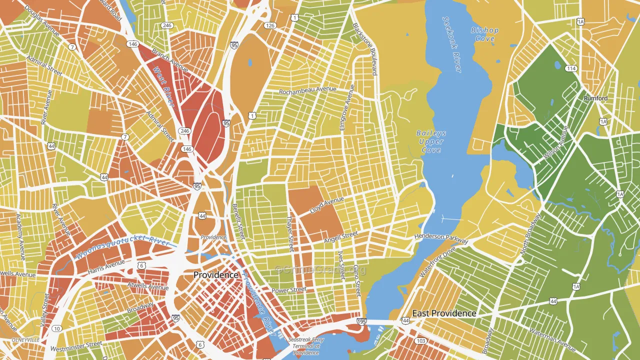 02906, RI Map of Vehicle Theft Rates