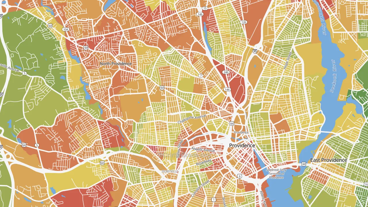 02908, RI Map of Vehicle Theft Rates
