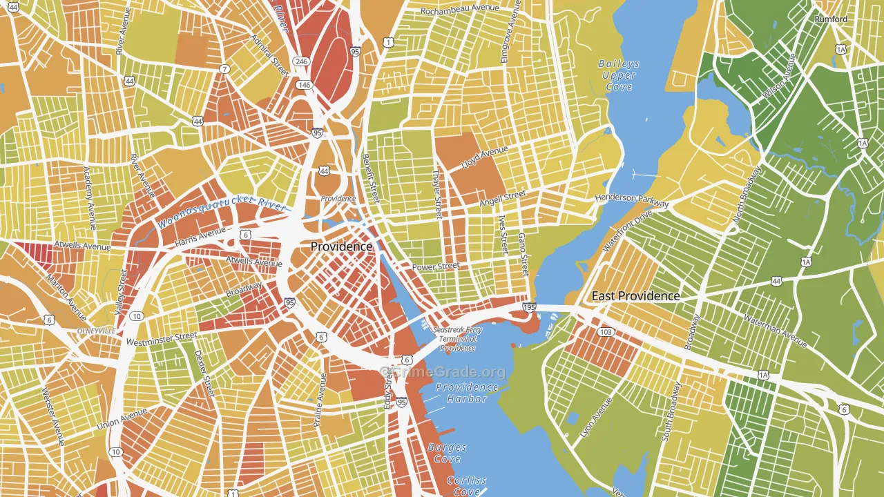 02912, RI Map of Vehicle Theft Rates