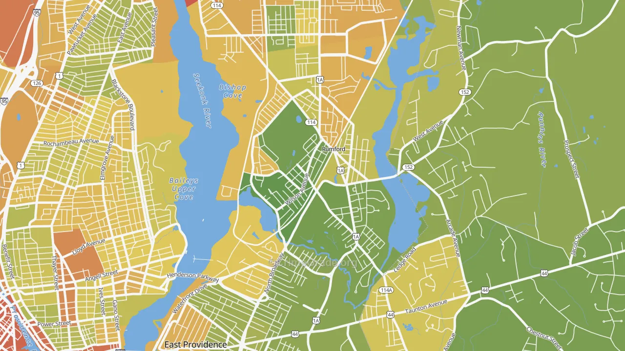 02916, RI Map of Vehicle Theft Rates