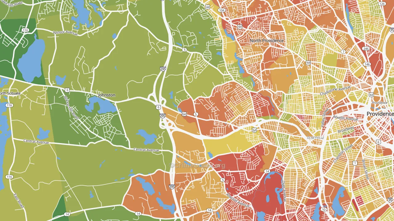 02919, RI Map of Vehicle Theft Rates