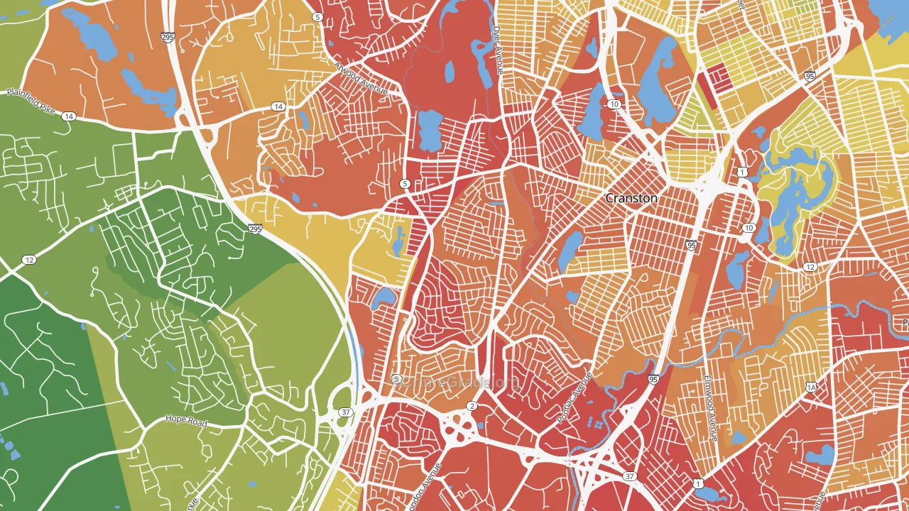 02920, RI Map of Vehicle Theft Rates