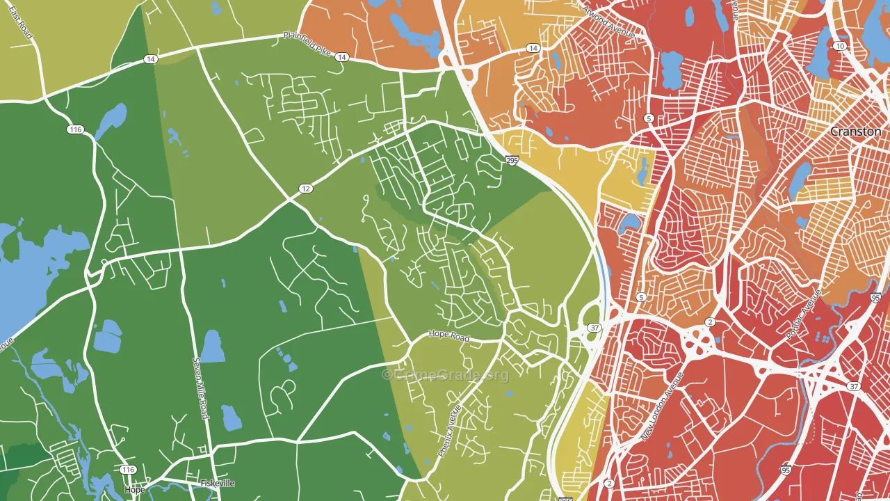 02921, RI Map of Vehicle Theft Rates