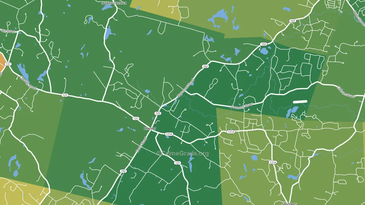 03036, NH Map of Vehicle Theft Rates