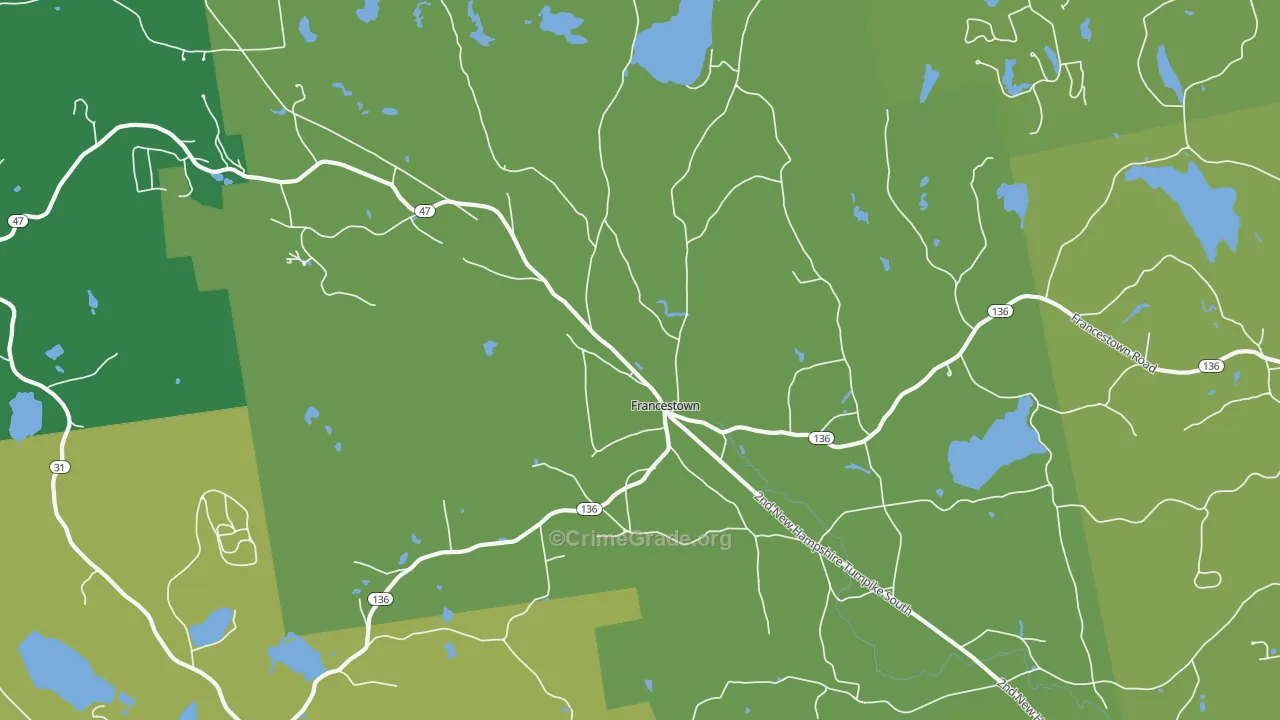 03043, NH Map of Vehicle Theft Rates