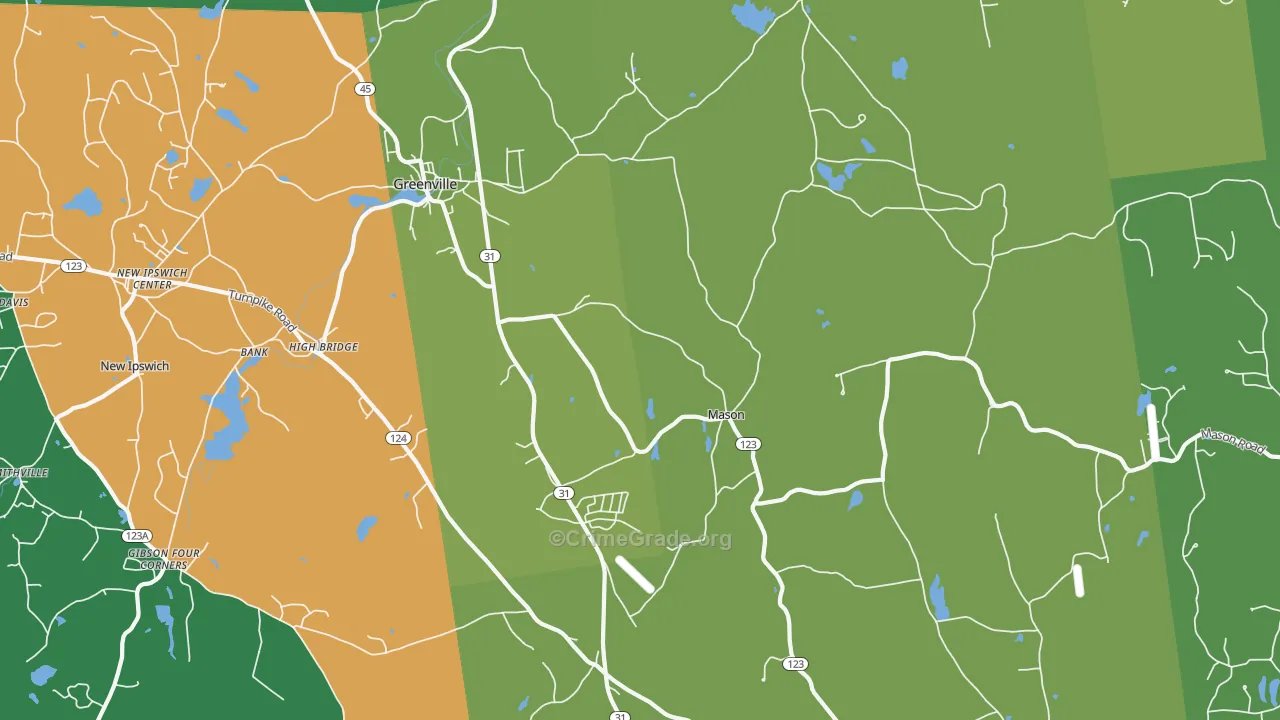 03048, NH Map of Vehicle Theft Rates