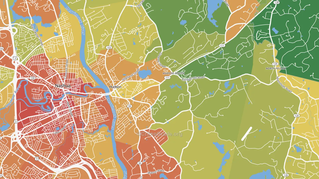 03051, NH Map of Vehicle Theft Rates
