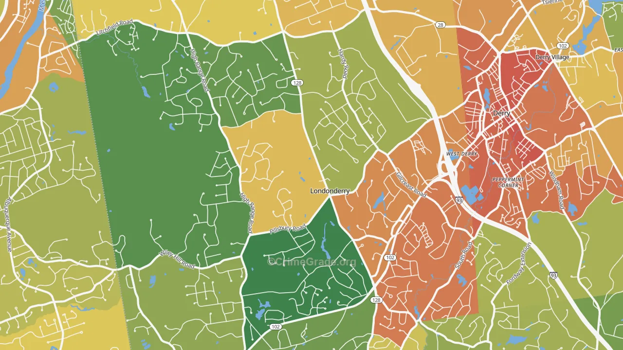 03053, NH Map of Vehicle Theft Rates