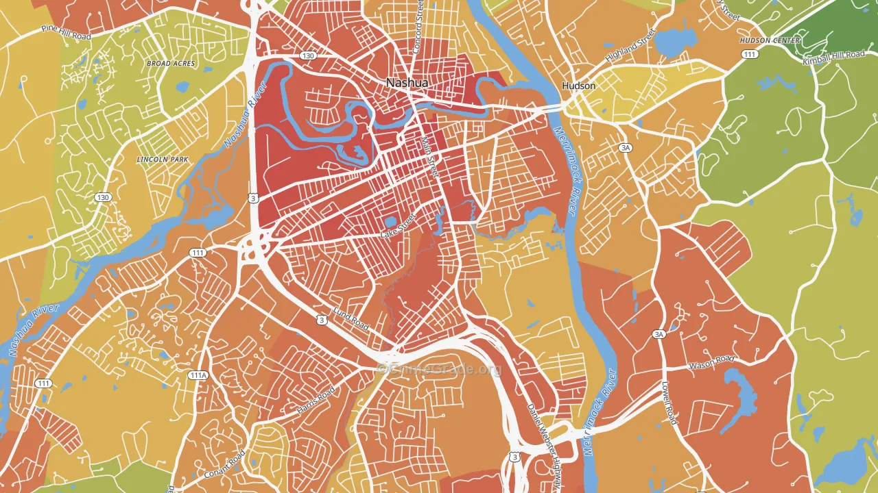 03060, NH Map of Vehicle Theft Rates