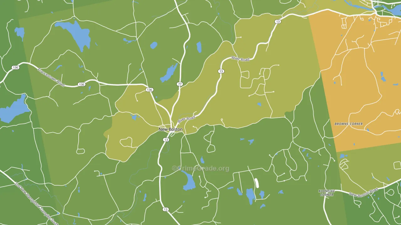 03070, NH Map of Vehicle Theft Rates