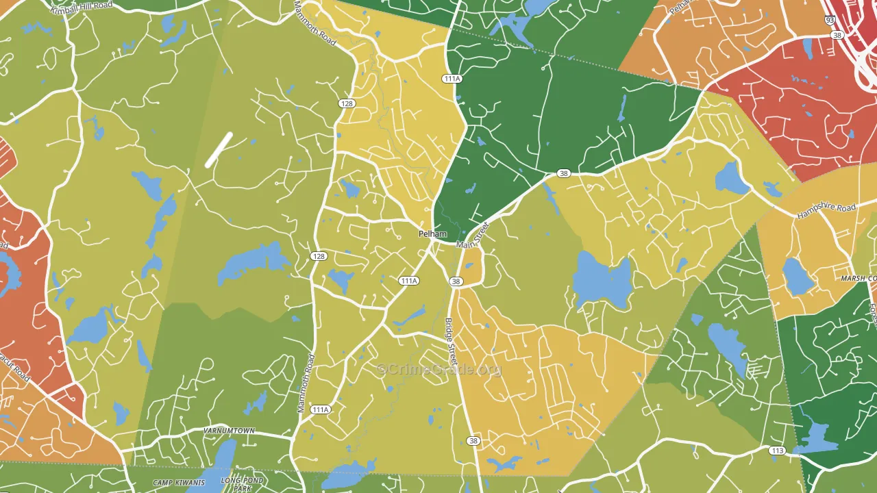 03076, NH Map of Vehicle Theft Rates