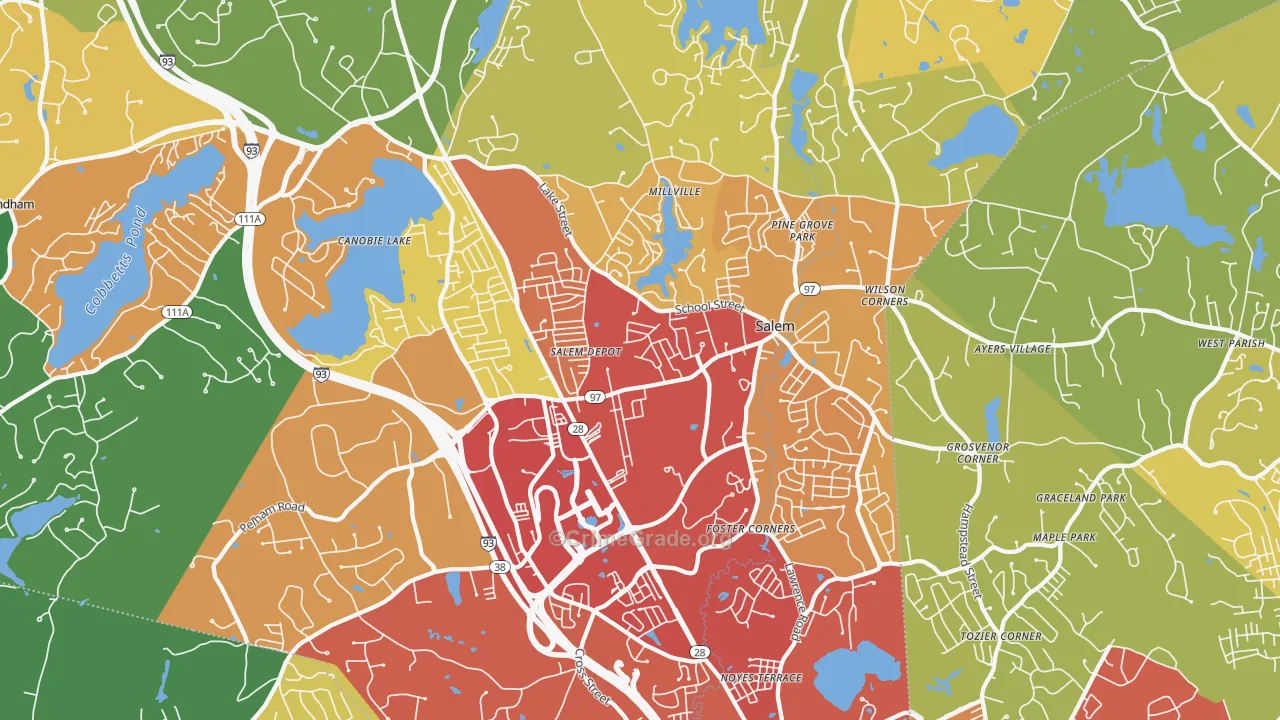 03079, NH Map of Vehicle Theft Rates