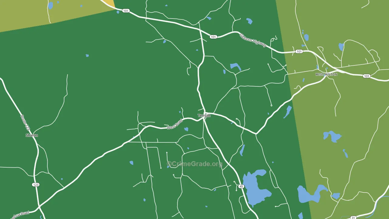03084, NH Map of Vehicle Theft Rates