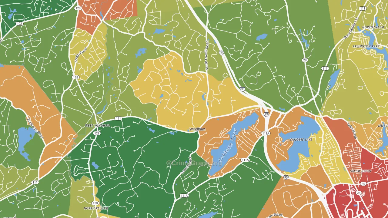 03087, NH Map of Vehicle Theft Rates