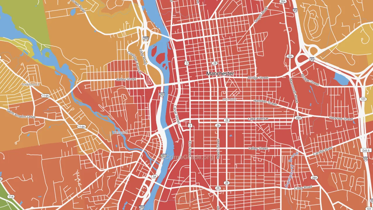 03101, NH Map of Vehicle Theft Rates