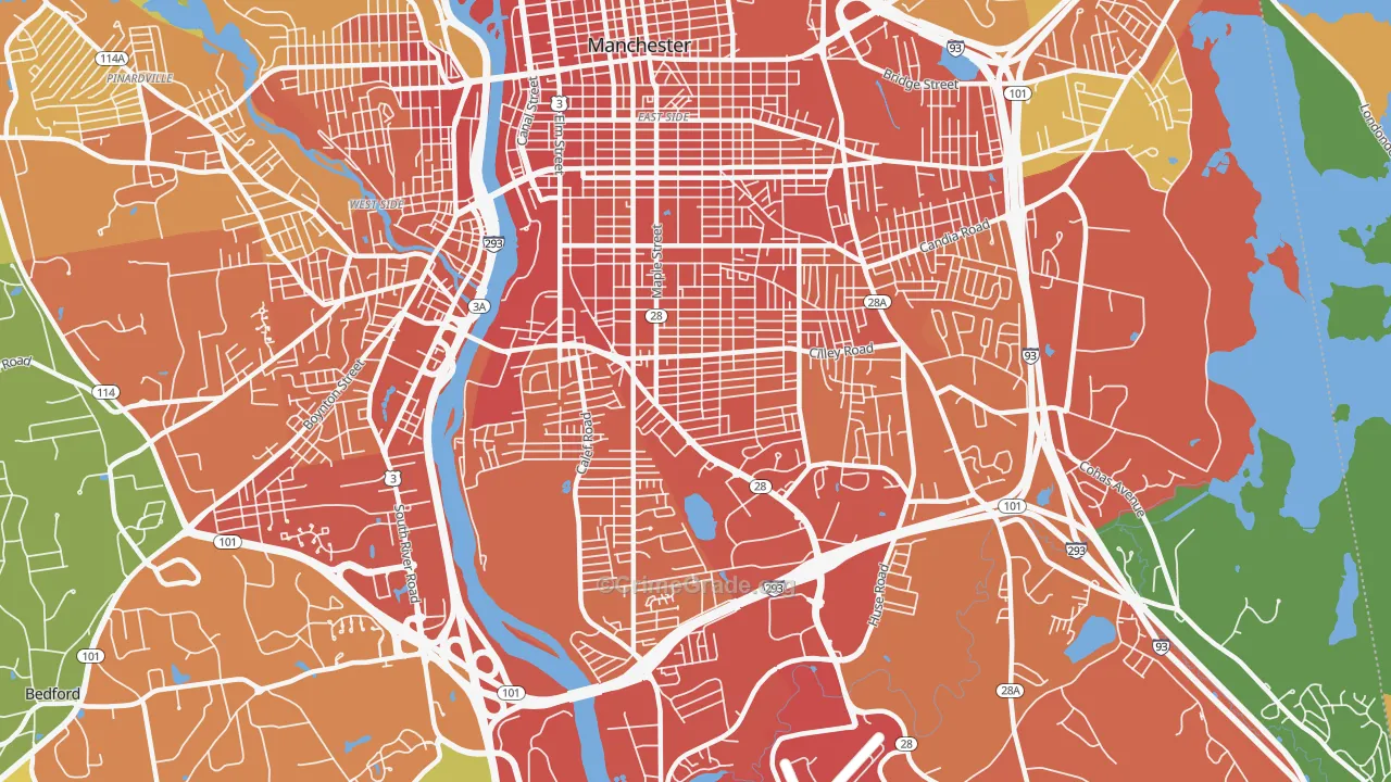 03103, NH Map of Vehicle Theft Rates