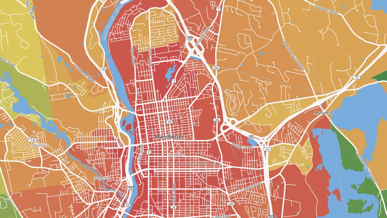 03104, NH Map of Vehicle Theft Rates