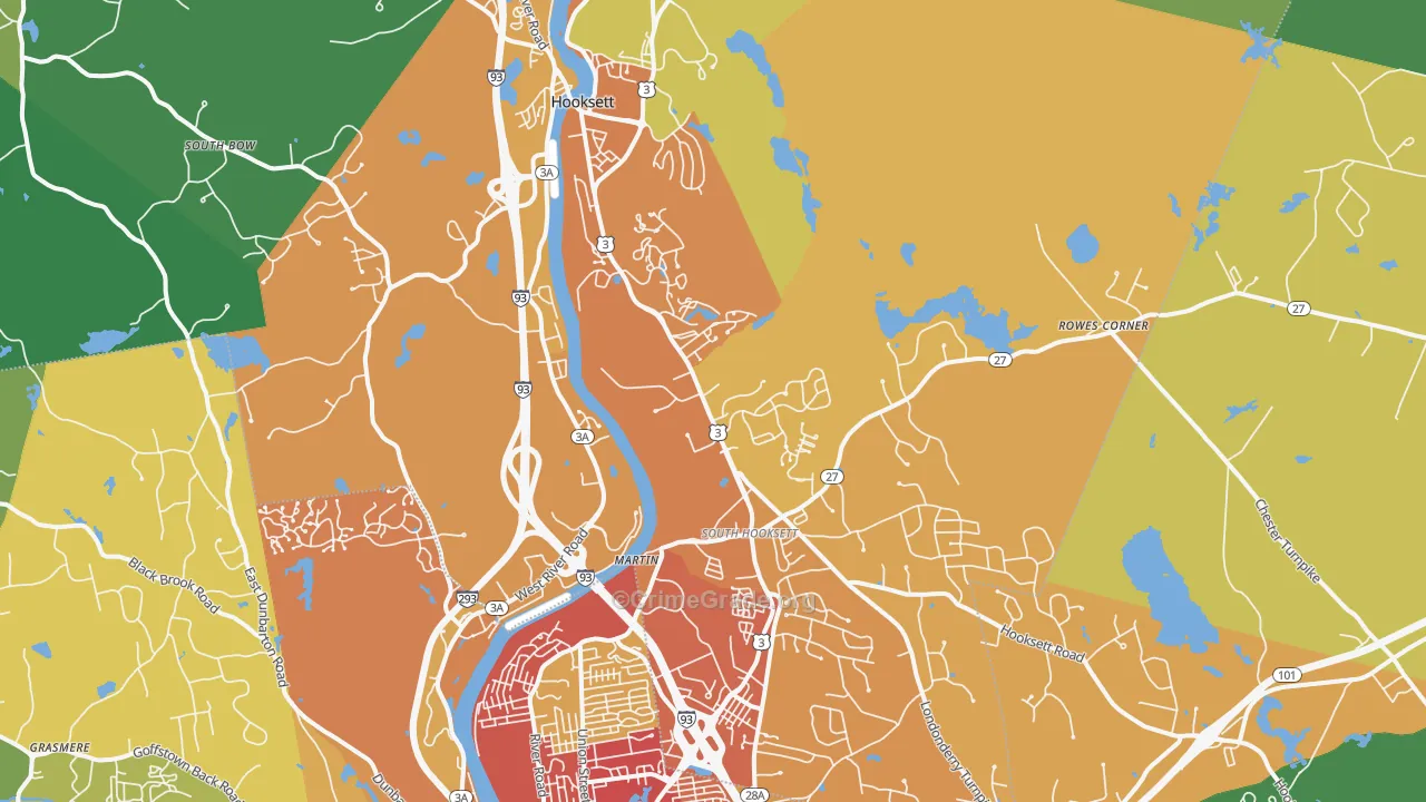 03106, NH Map of Vehicle Theft Rates