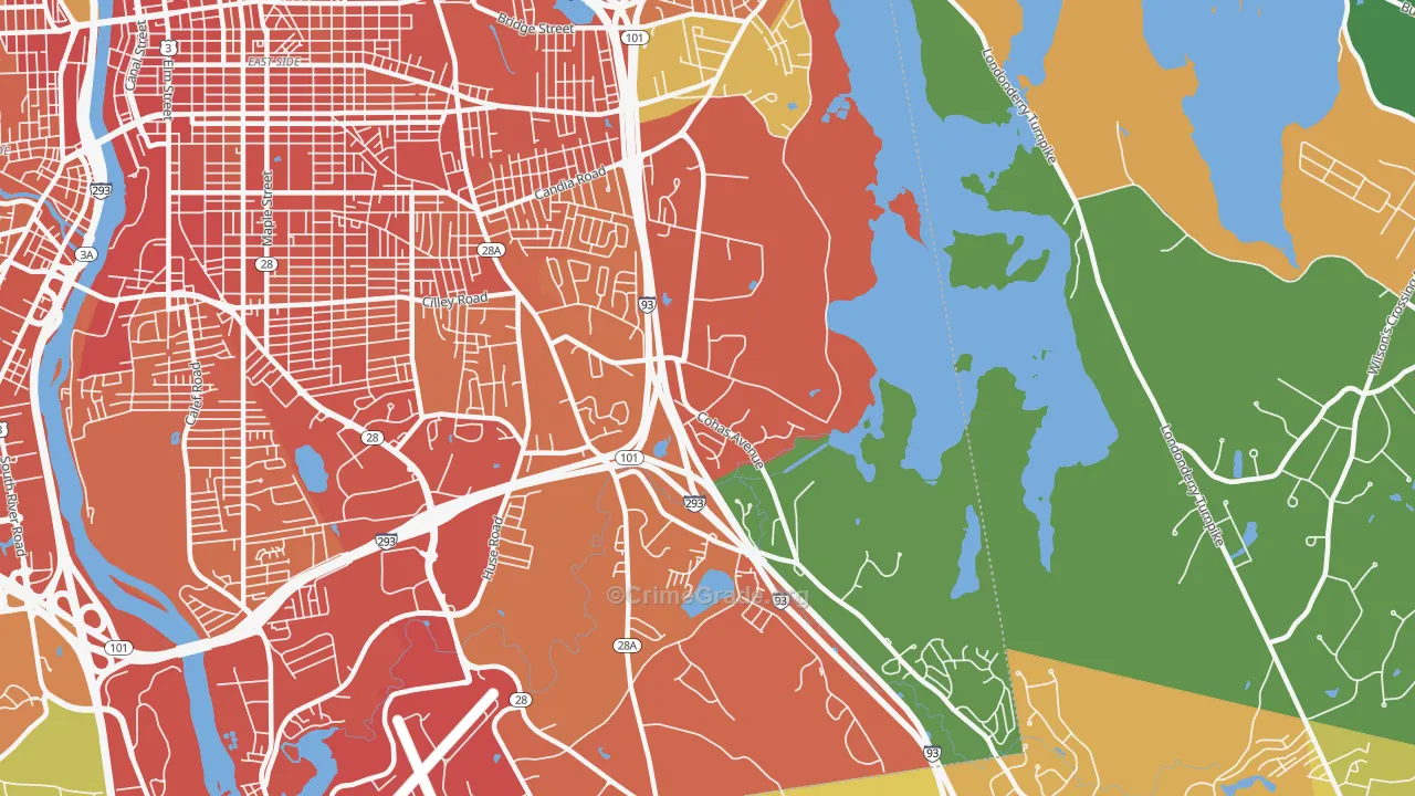 03109, NH Map of Vehicle Theft Rates