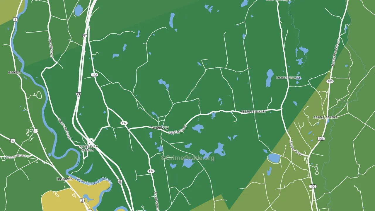 03224, NH Map of Vehicle Theft Rates