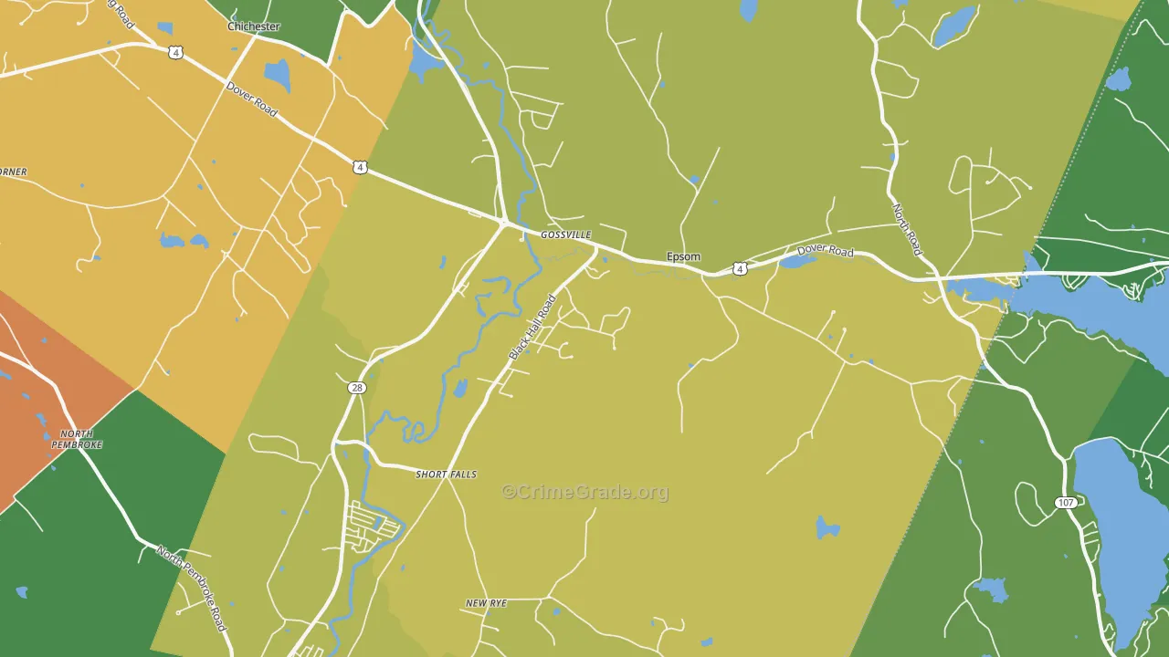 03234, NH Map of Vehicle Theft Rates