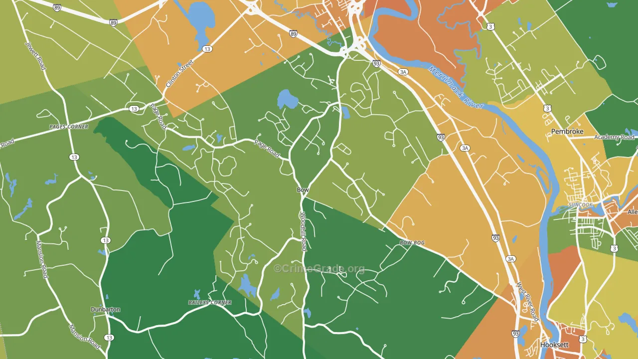 03304, NH Map of Vehicle Theft Rates