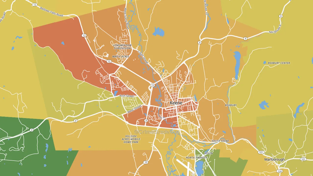 03431, NH Map of Vehicle Theft Rates