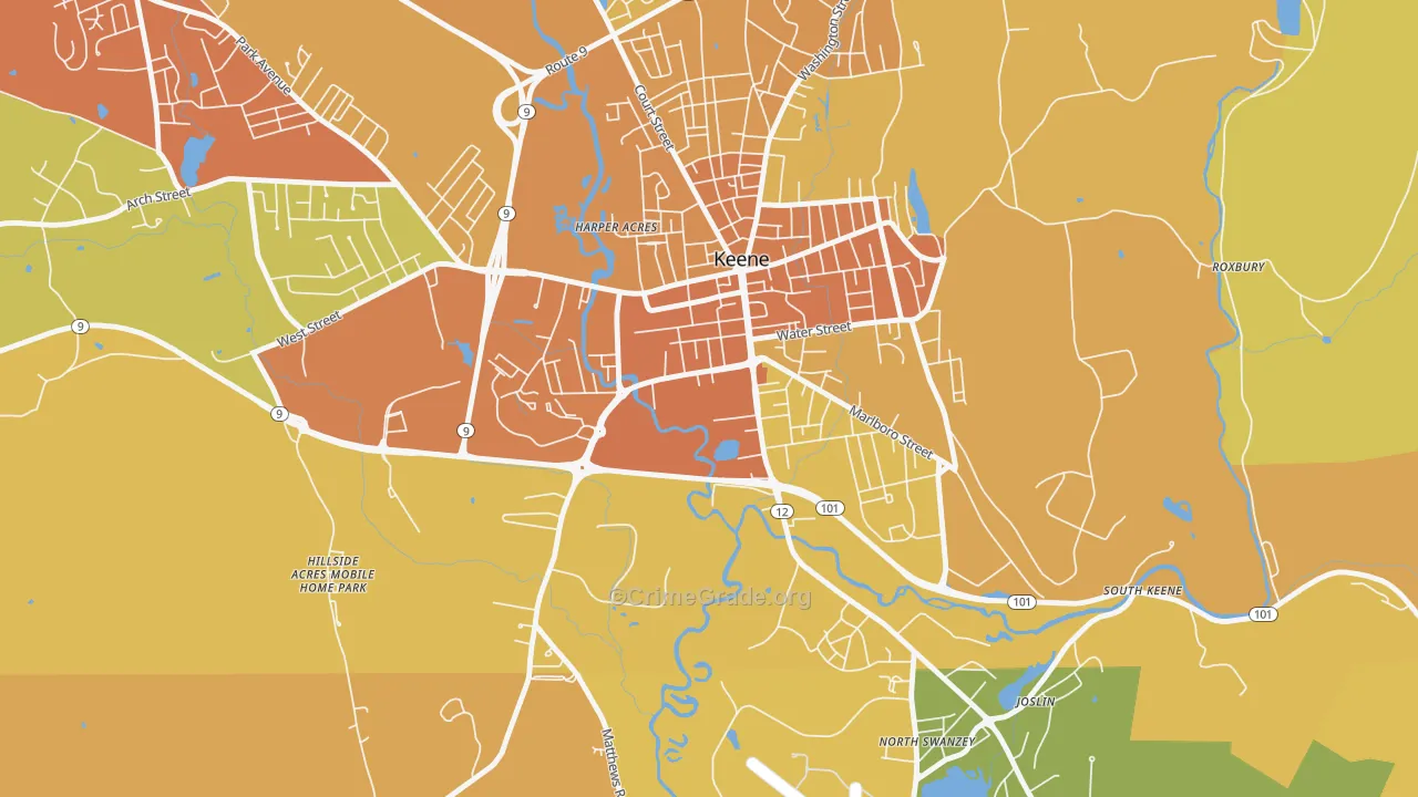 03435, NH Map of Vehicle Theft Rates