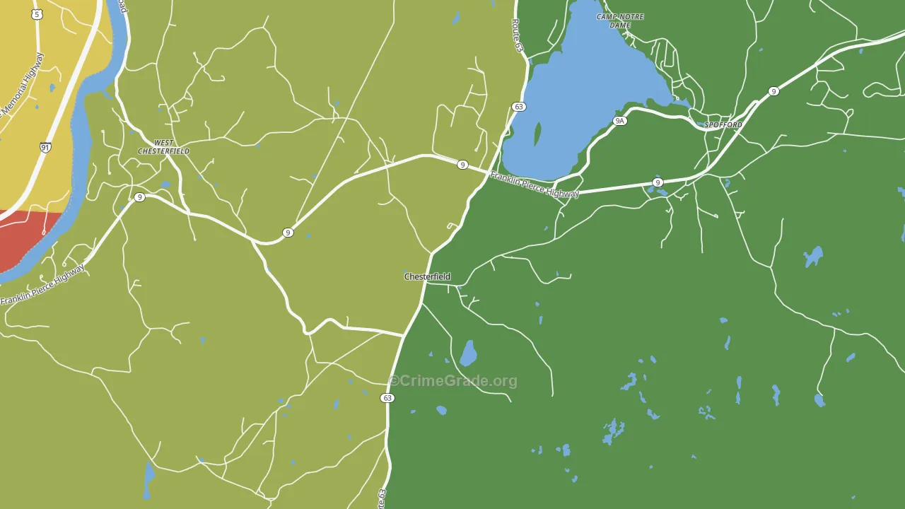 03443, NH Map of Vehicle Theft Rates