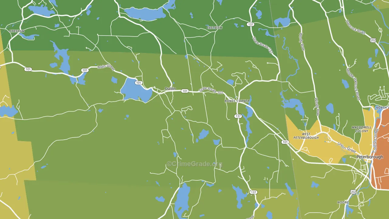 03444, NH Map of Vehicle Theft Rates