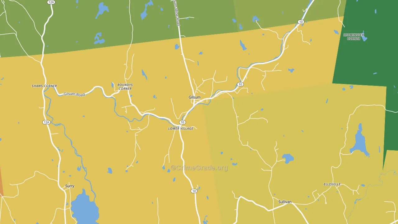 03448, NH Map of Vehicle Theft Rates