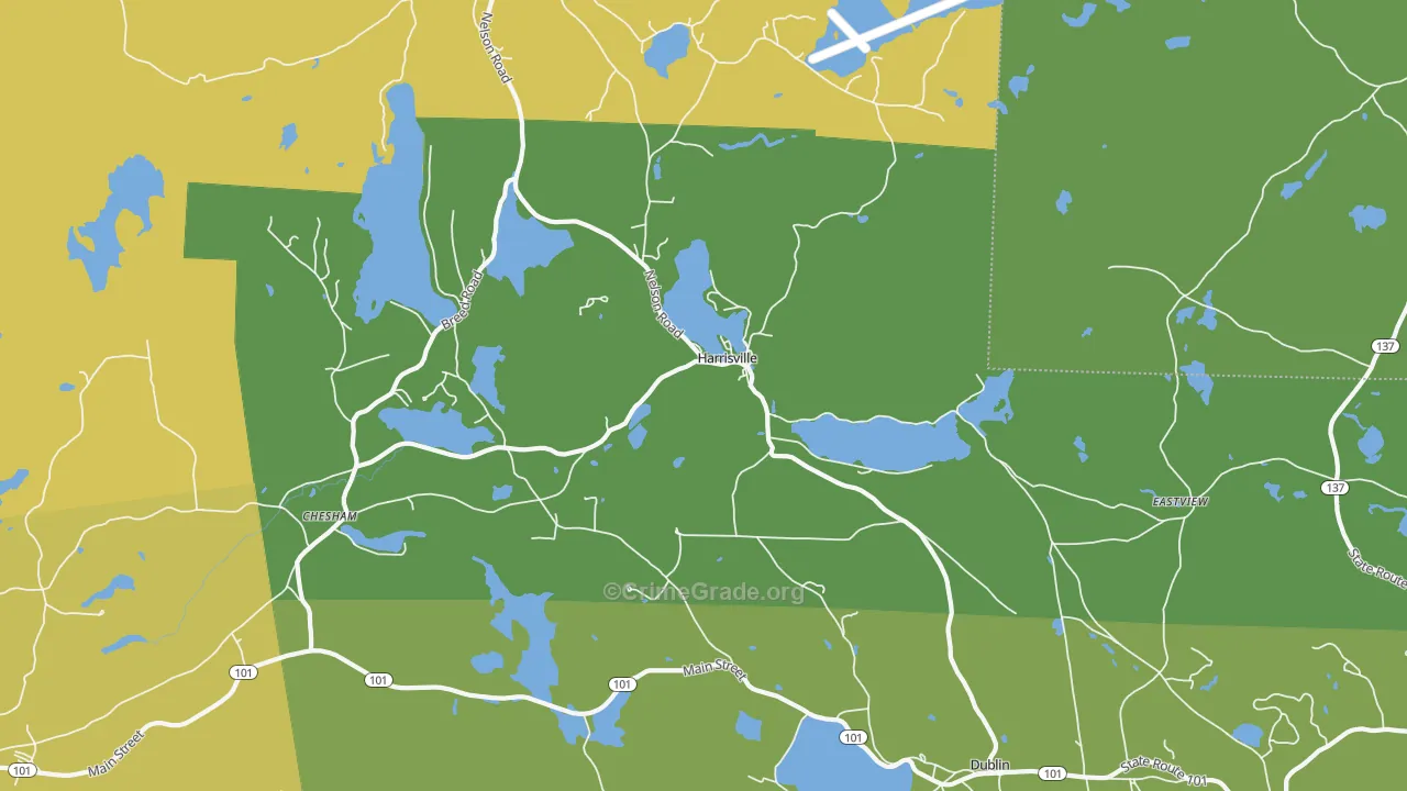 03450, NH Map of Vehicle Theft Rates