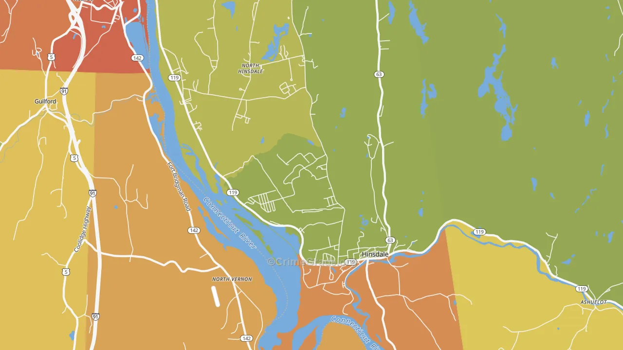 03451, NH Map of Vehicle Theft Rates