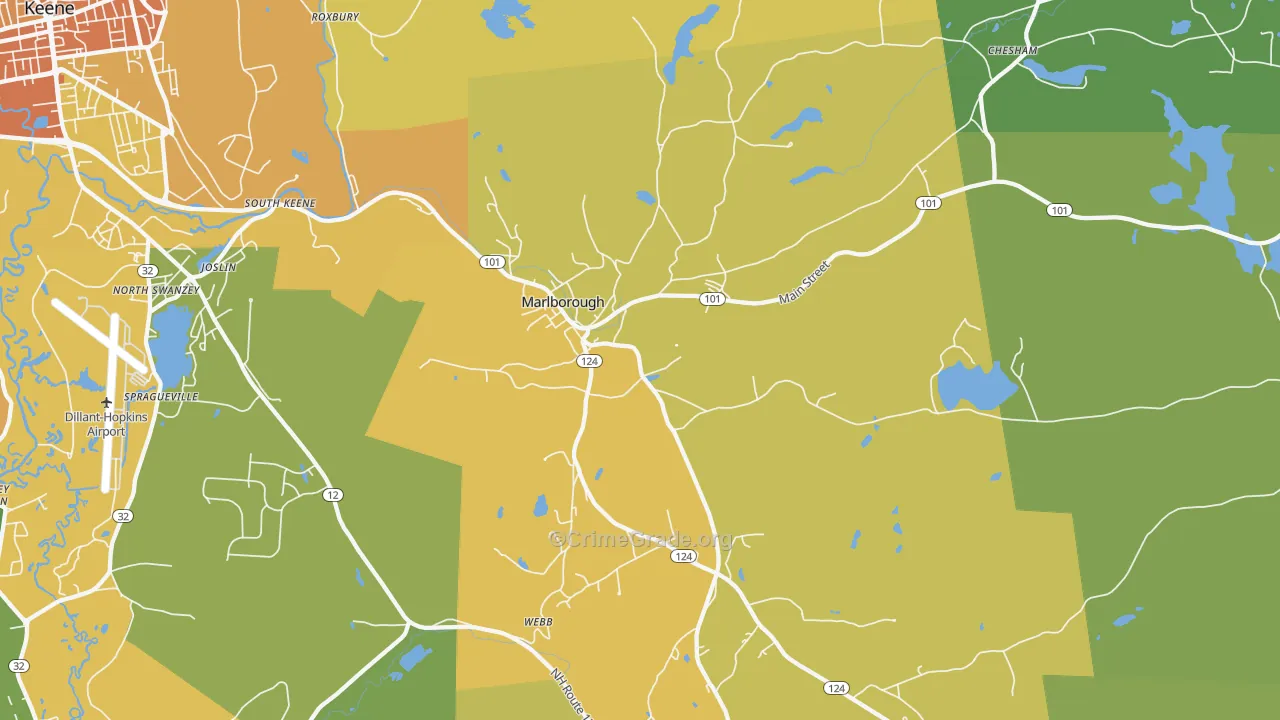 03455, NH Map of Vehicle Theft Rates