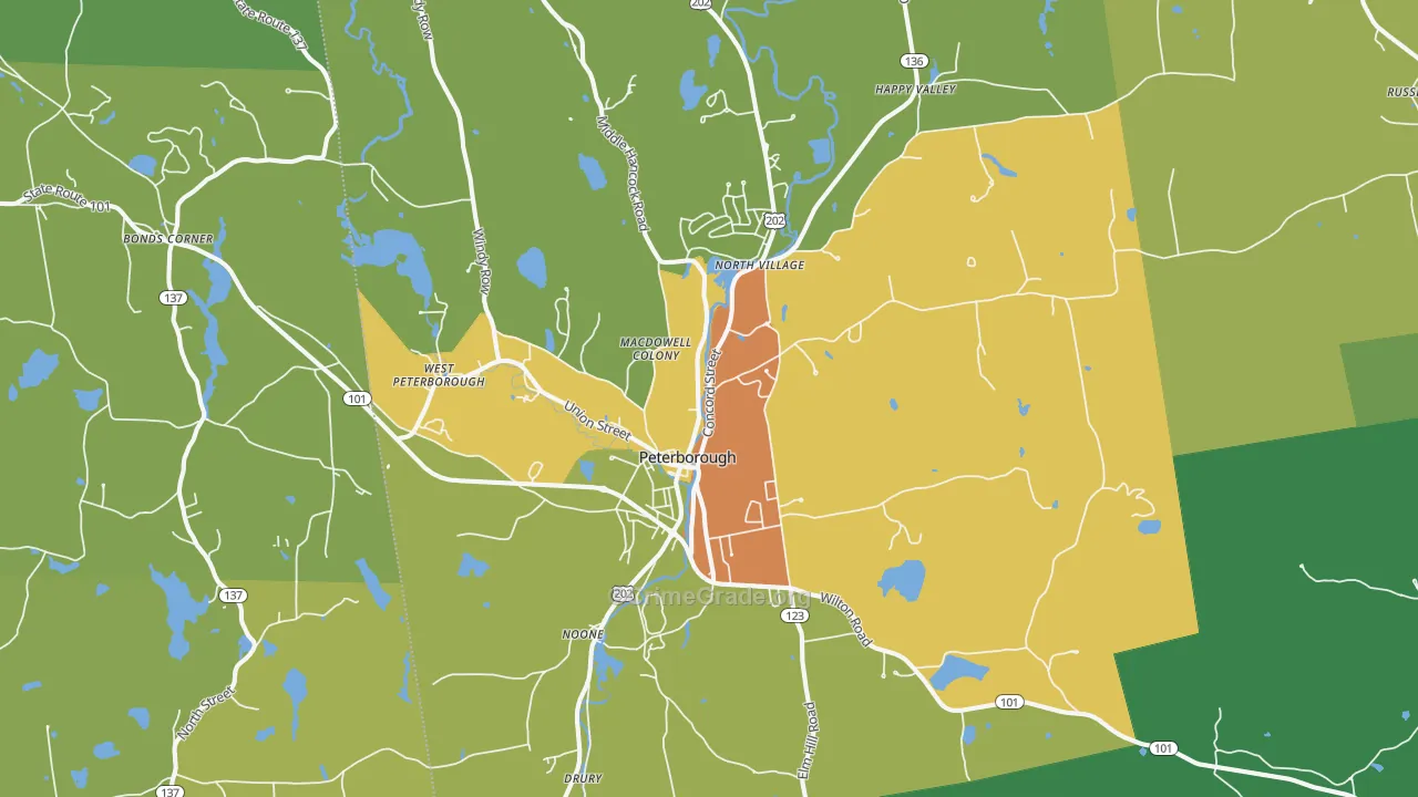 03458, NH Map of Vehicle Theft Rates